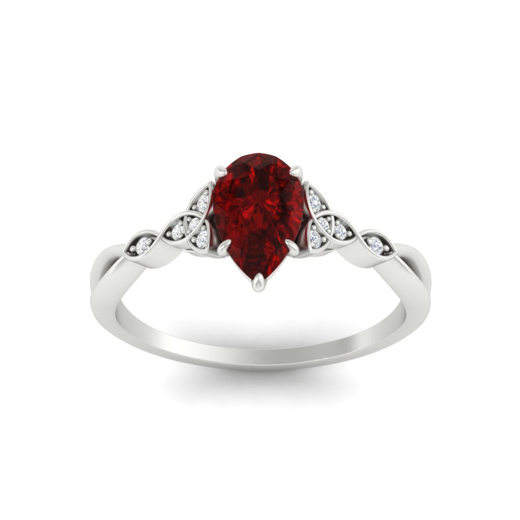 Celtic Knot Pear Shaped Colored Ring