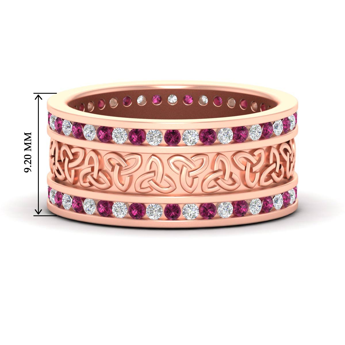 Celtic Knot Diamond Wide Wedding Band Ring