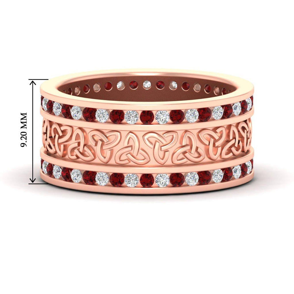 Celtic Knot Diamond Wide Wedding Band Ring