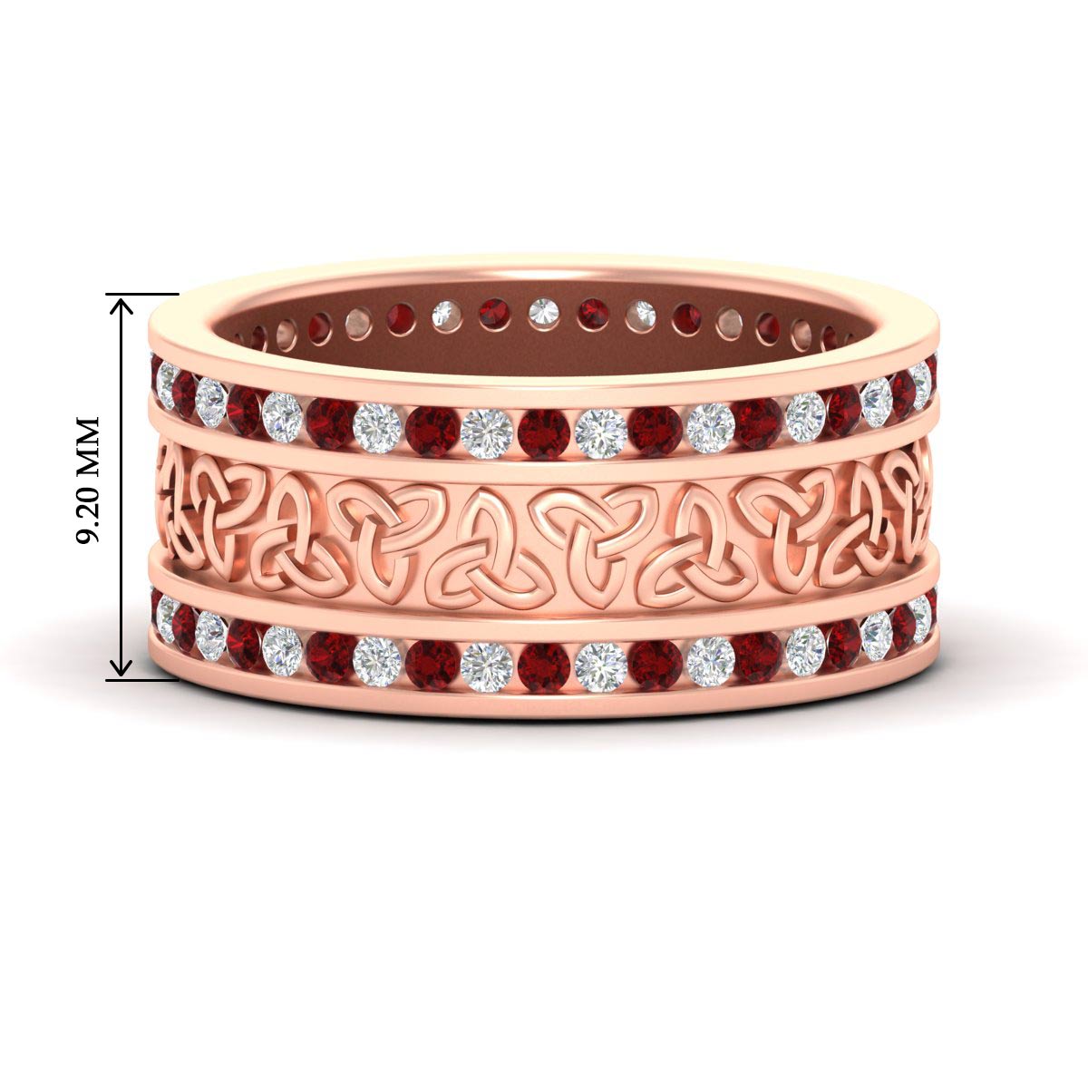 Celtic Knot Diamond Wide Wedding Band Ring