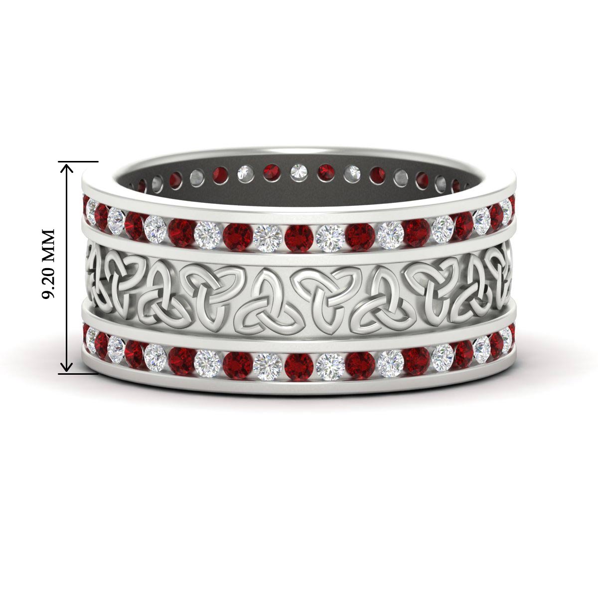 Celtic Knot Diamond Wide Wedding Band Ring