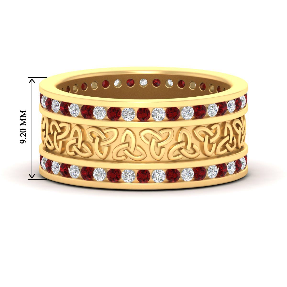 Celtic Knot Diamond Wide Wedding Band Ring