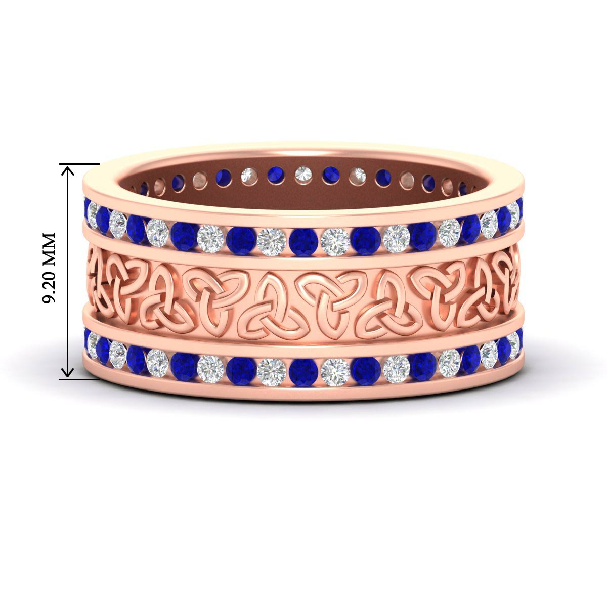 Celtic Knot Diamond Wide Wedding Band Ring