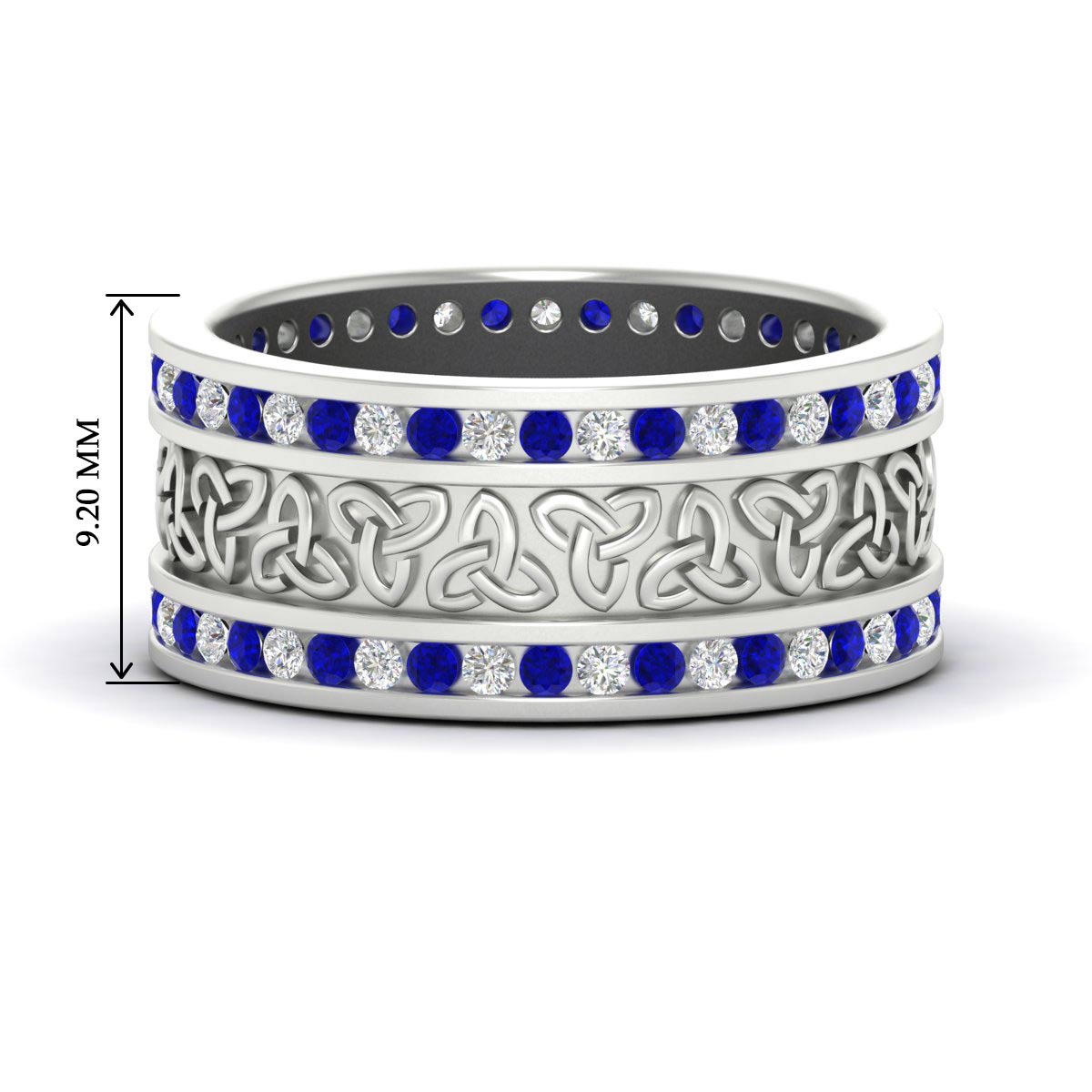 Celtic Knot Diamond Wide Wedding Band Ring