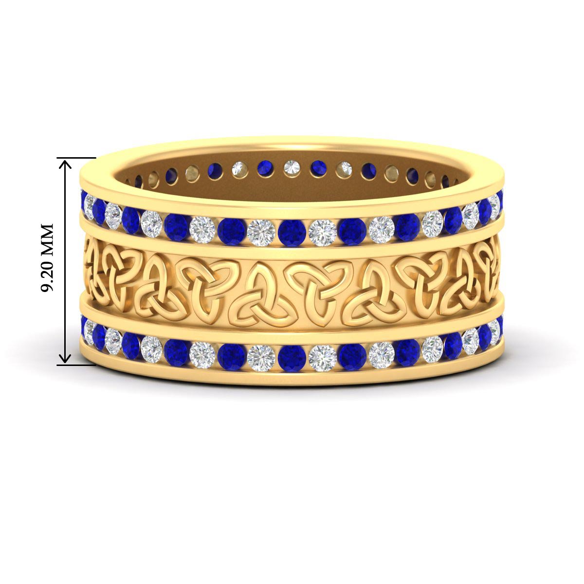 Celtic Knot Diamond Wide Wedding Band Ring