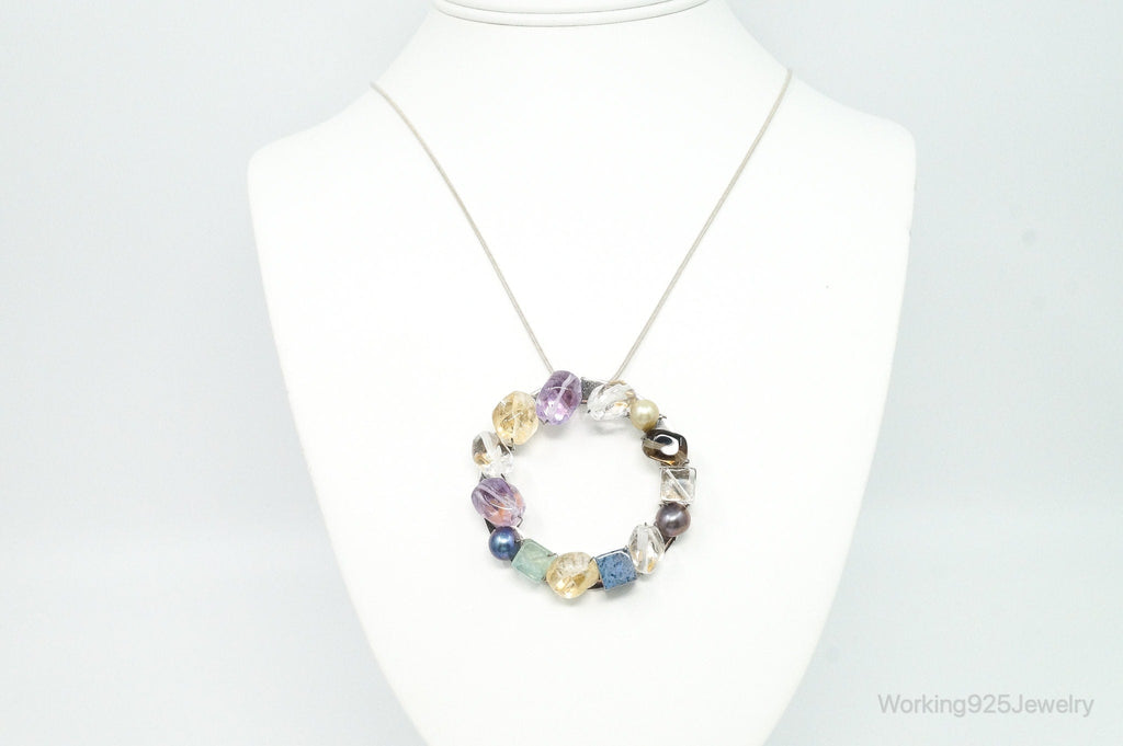 Rare Tracey Mayer Multi Gem Modernist Style Sterling Silver Necklace | Jewelry > Necklaces > Pendants | Wiccan Center