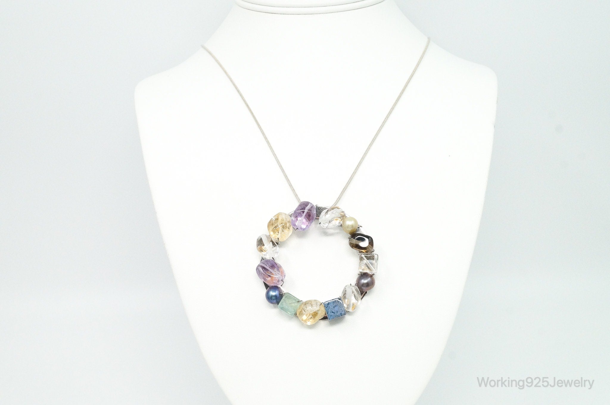Rare Tracey Mayer Multi Gem Modernist Style Sterling Silver Necklace | Jewelry > Necklaces > Pendants | Wiccan Center