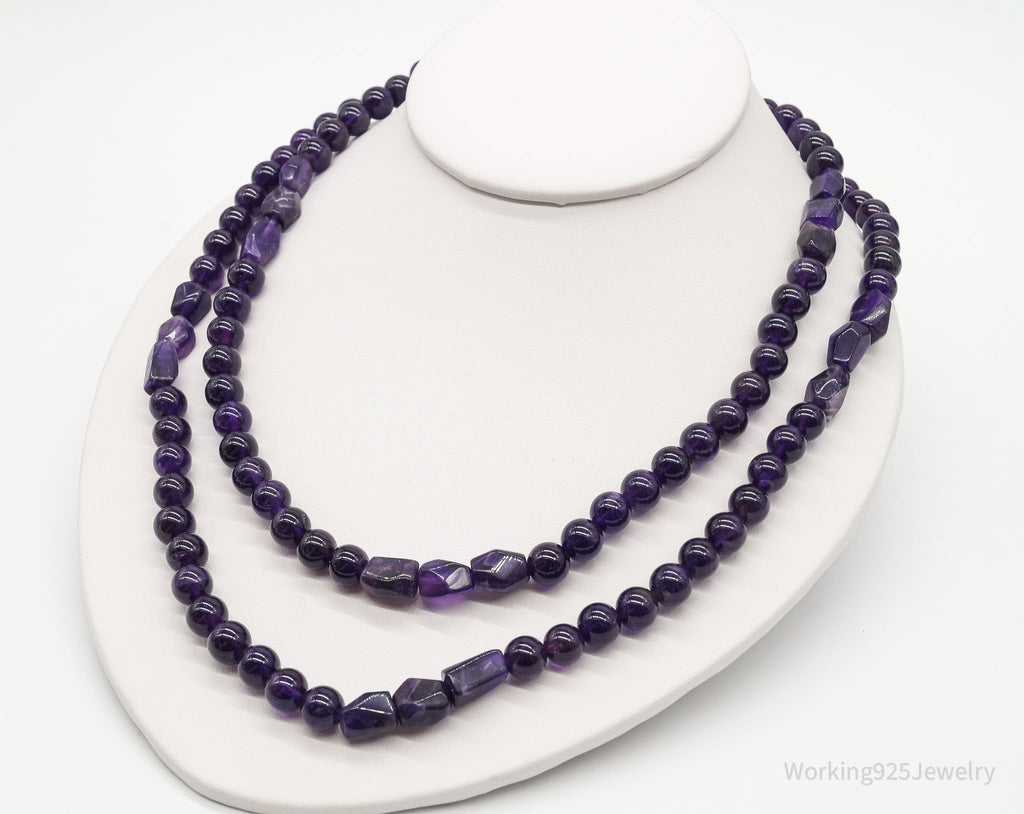 Vintage Desert Rose Trading Amethyst Bead Sterling Silver Necklace 40" | Jewelry > Necklaces > Pendants | Wiccan Center