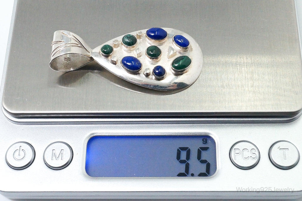 Large Desert Rose Trading Lapis Lazuli Malachite Sterling Silver Pendant | Jewelry > Necklaces > Pendants | Wiccan Center