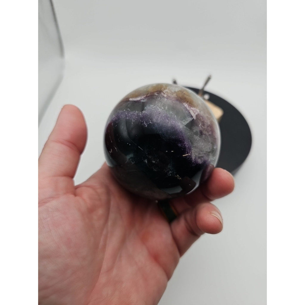 1.5LB Natural Colorful Fluorite Ball Quartz Crystal Energy Sphere crystal | Crystal Spheres & Eggs | Wiccan Center