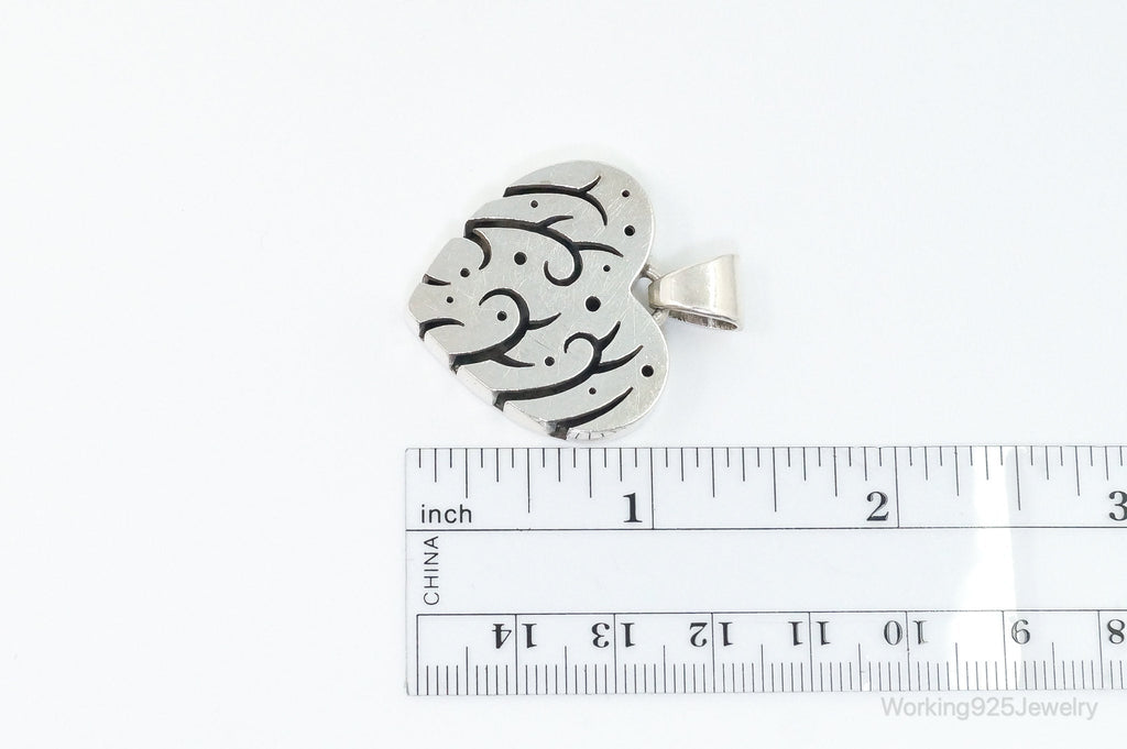 Vintage Designer Heart Trees & Stars Sterling Silver Pendant | Jewelry > Necklaces > Pendants | Wiccan Center