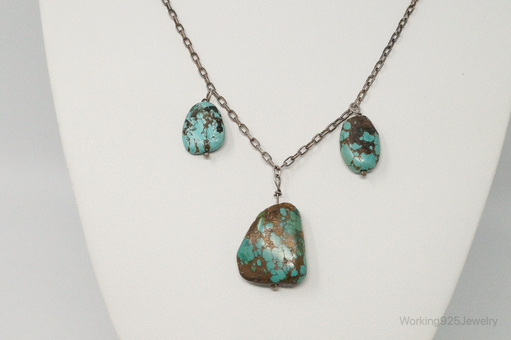 Vintage Native American Unsigned Turquoise Sterling Silver Necklace | Jewelry > Necklaces > Pendants | Wiccan Center