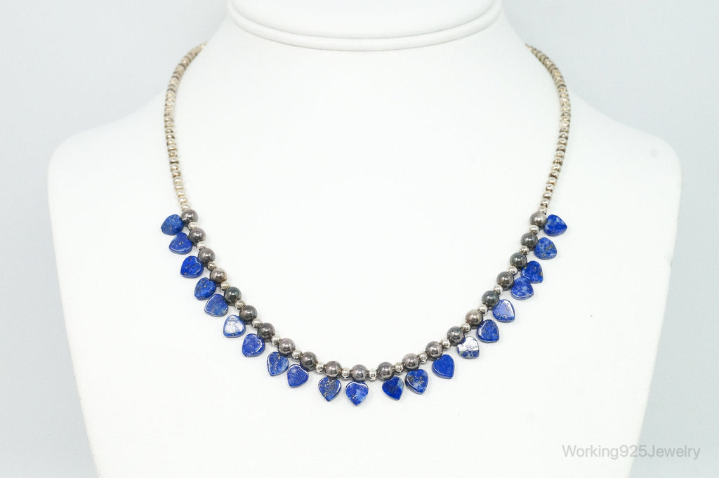 Vintage Native American QT Lapis Lazuli Bead Sterling Silver Necklace | Jewelry > Necklaces | Wiccan Center