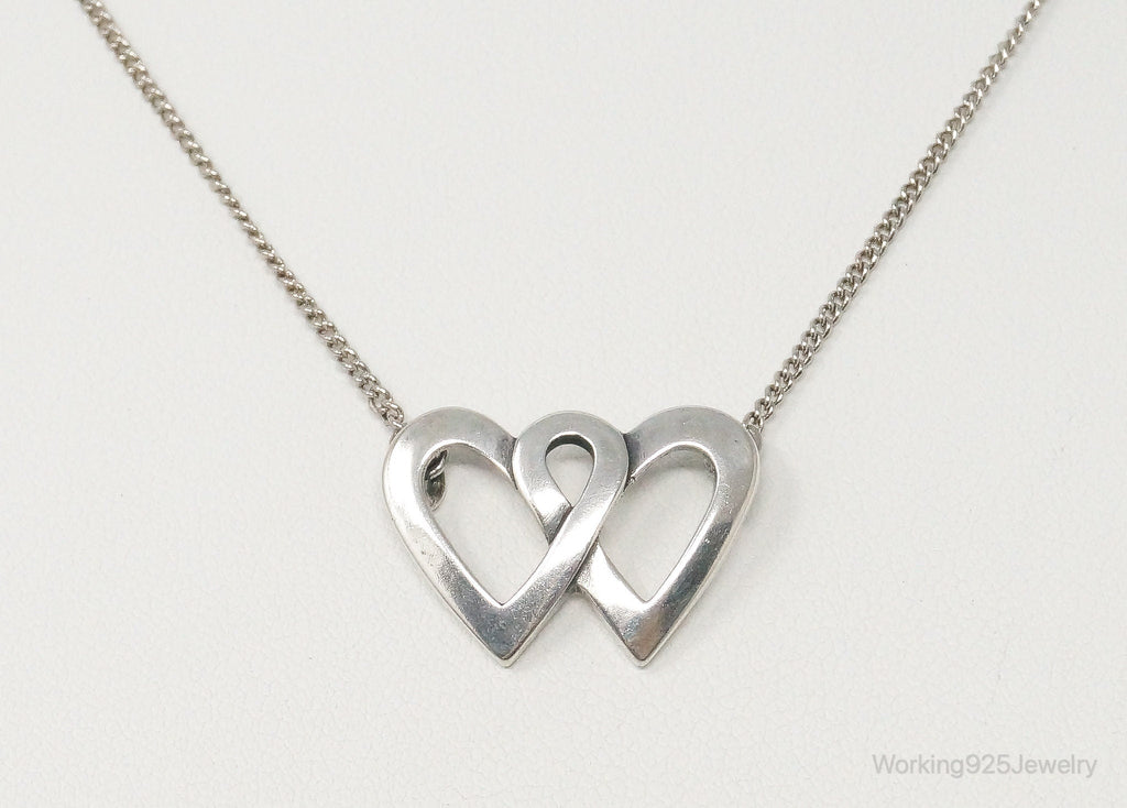 Vintage Linked Open Hearts Sterling Silver Necklace | Jewelry > Necklaces > Pendants | Wiccan Center