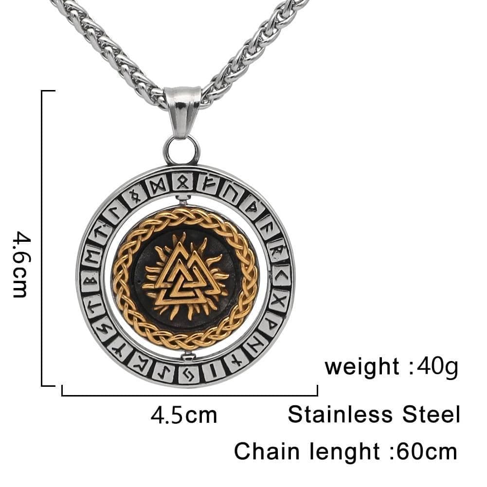 Vikings Valknut Runes Stainless Steel Necklace | Chain Necklaces | Wiccan Center
