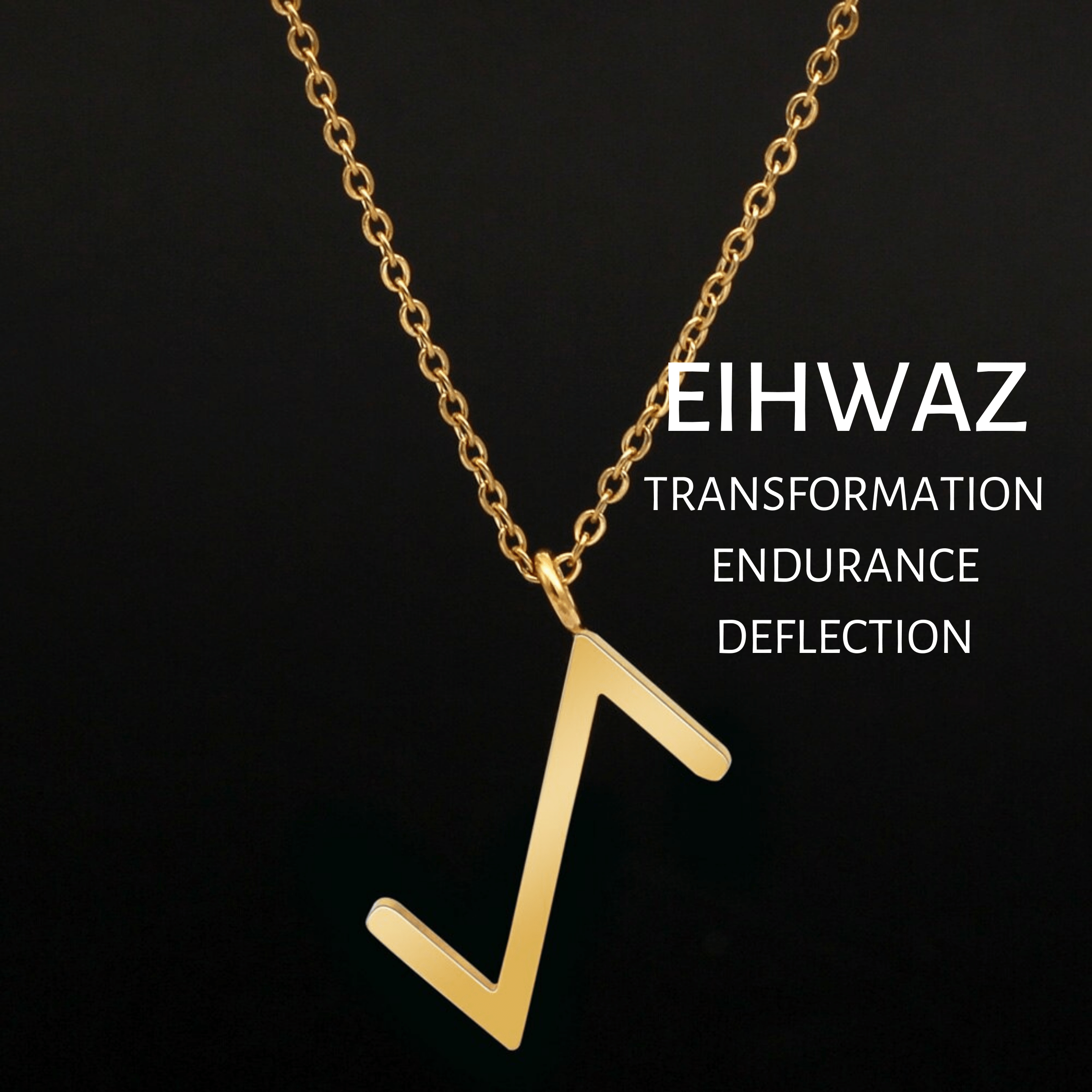 Viking Runes Tunic Stainless Steel Gold Necklaces | Chain Necklaces | Wiccan Center