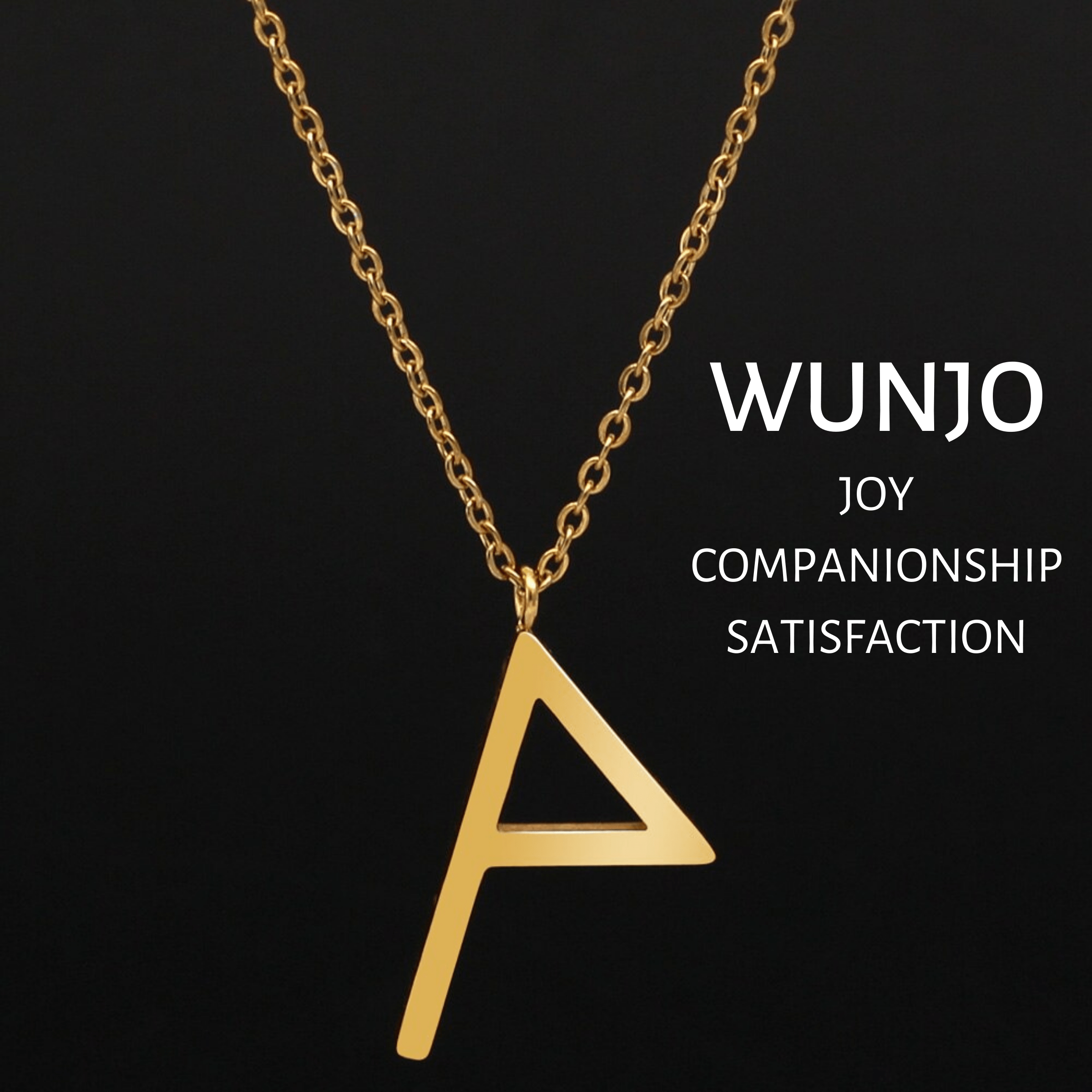 Viking Runes Tunic Stainless Steel Gold Necklaces | Chain Necklaces | Wiccan Center