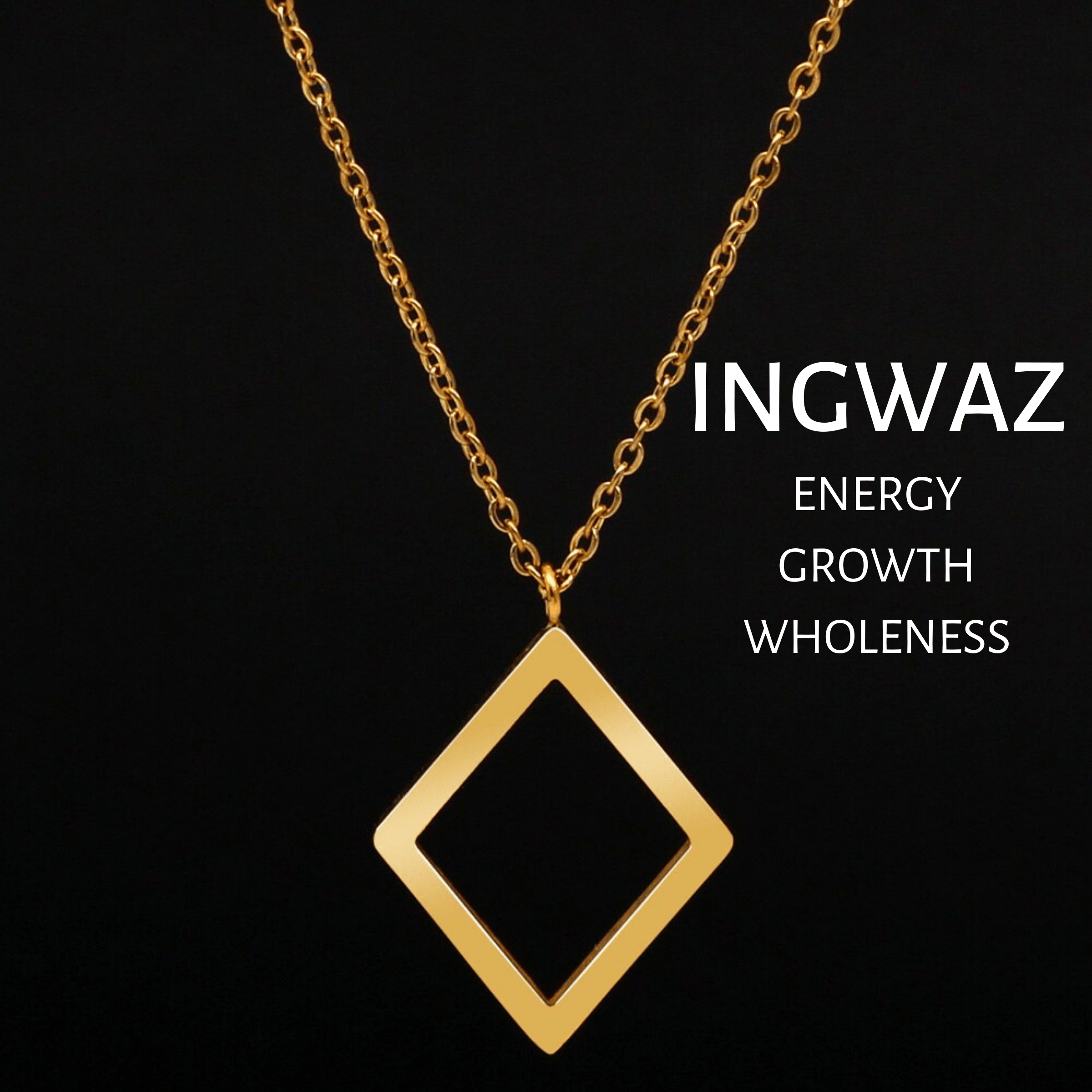Viking Runes Tunic Stainless Steel Gold Necklaces | Chain Necklaces | Wiccan Center