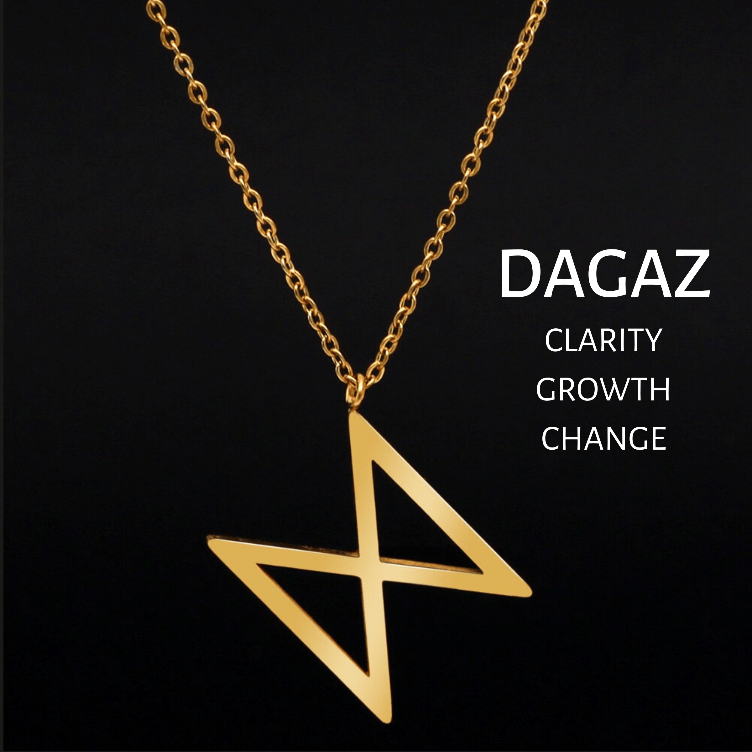 Viking Runes Tunic Stainless Steel Gold Necklaces | Chain Necklaces | Wiccan Center