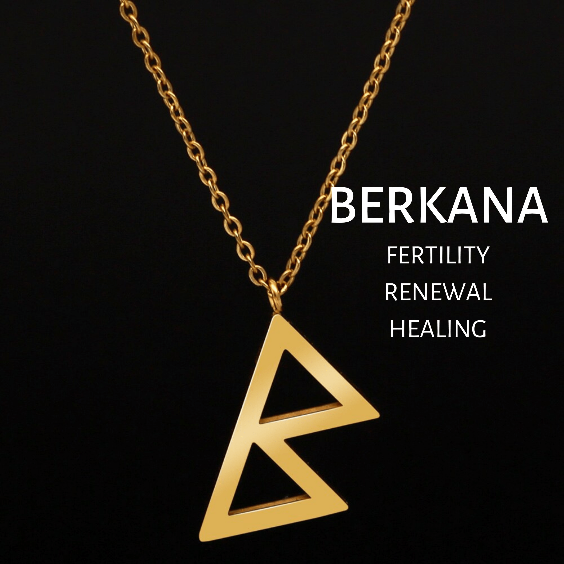 Viking Runes Tunic Stainless Steel Gold Necklaces | Chain Necklaces | Wiccan Center