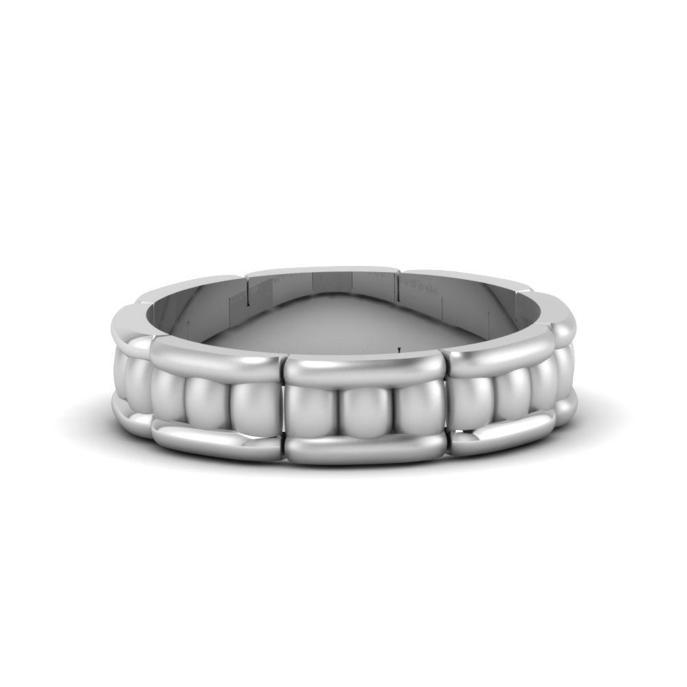 Grooved Gold Wedding Band for Men