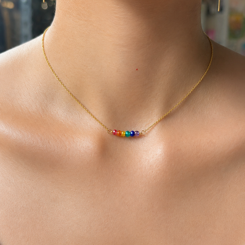 Chakra Crystal Necklace with Swarovski Clasp