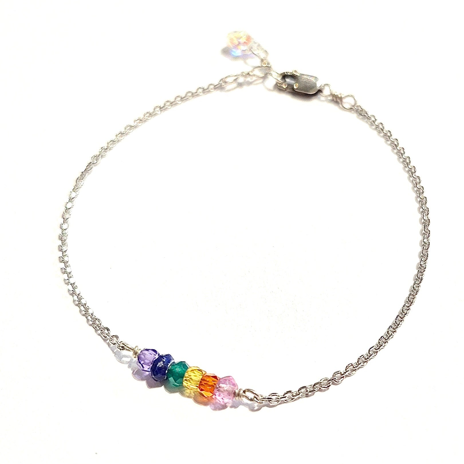 Chakra Stones Rainbow Bracelet with Swarovski Clasp