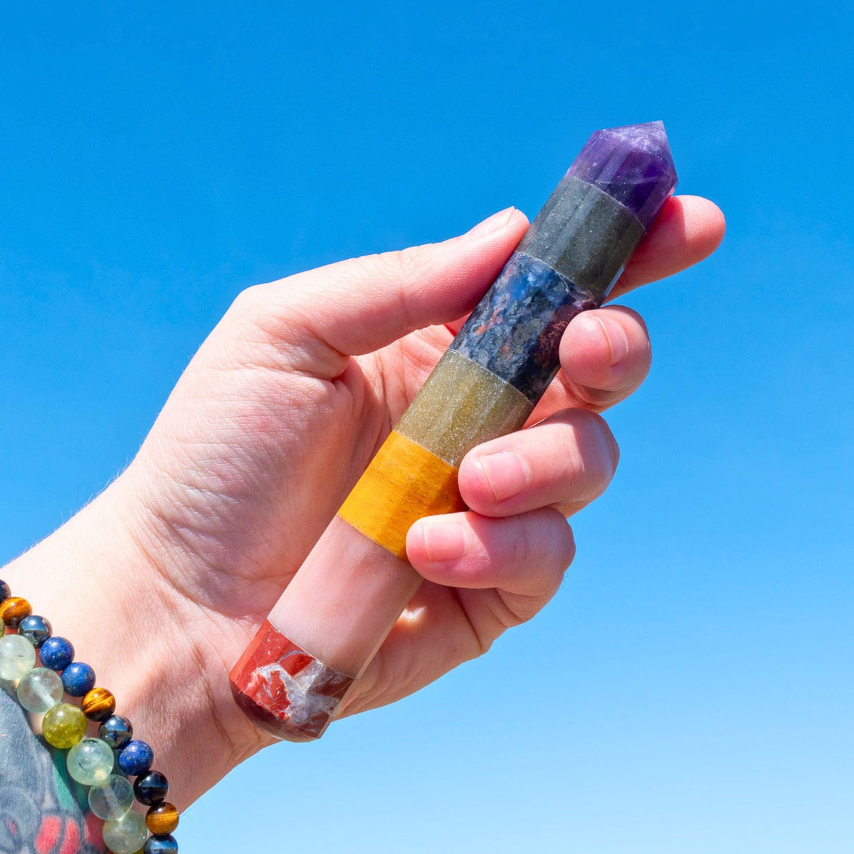 7 Chakra Faceted Wand | Religious Items | Wiccan Center