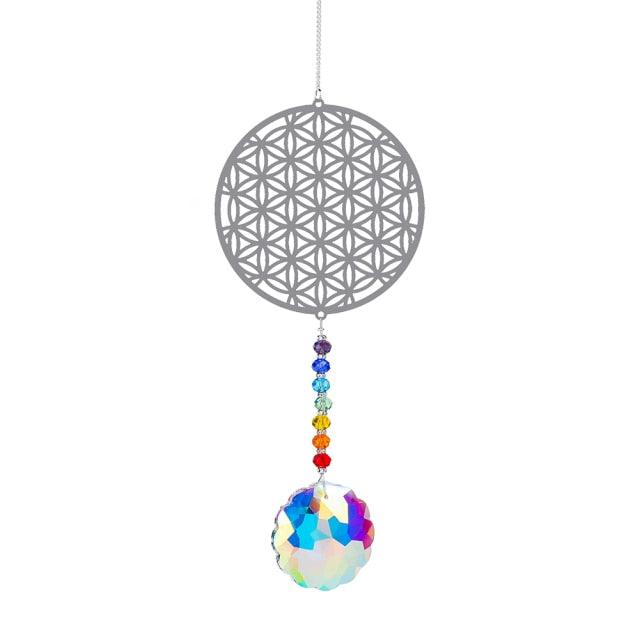 Chandelier Crystals Ball Prism Pendant Maker Sun Catcher Crystal Rainbow Maker Drops Hang for Window Home Decor Car Charms Hanging Wind Chimes Hanging Ornament Garden Decor | STWC84778WSFCV | Wiccan Center