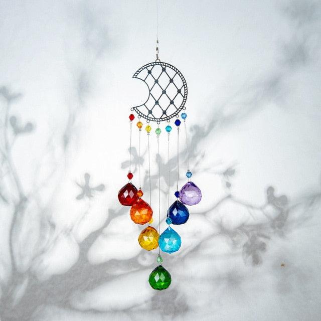 Chandelier Wind Chimes Ab Coating Crystal Prisms Hanging Sun Catcher Rainbow Chaser Crystals Ball Prisms Window Curtains Pendant Home Decor Gifts Garden Patio Yard | STDEKSP923 | Wiccan Center