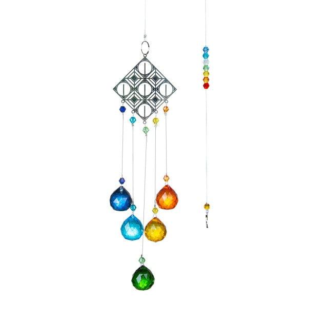 Chandelier Wind Chimes Crystal Prisms Hanging Sun Catcher Beads Chain Sphere Chandelier Lamps Light Pendant for Christmas Day Wedding Plants Cars Window Décor Rainbow Window Curtains Pendant Home Decor Gifts | STWC3456PLKMN | Wiccan Center