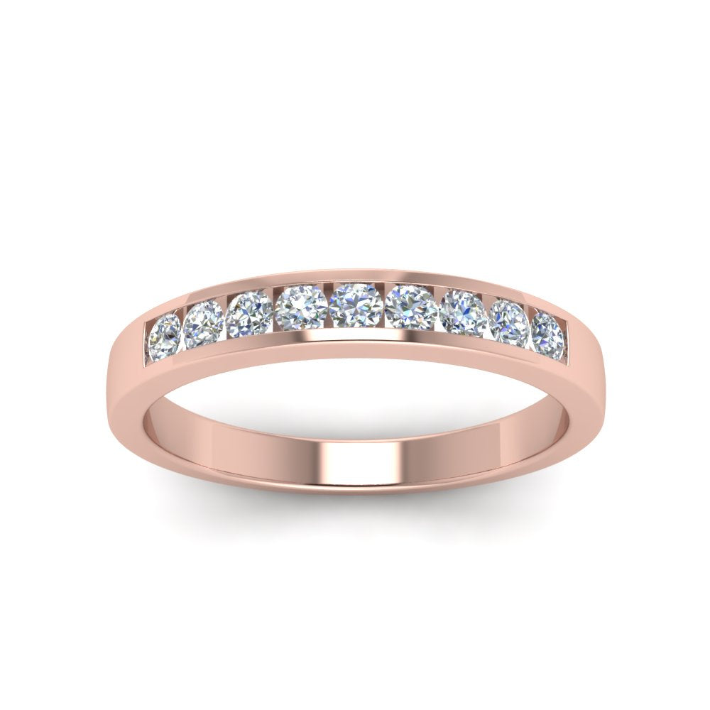 Channel 9 Stone Mens Wedding Ring