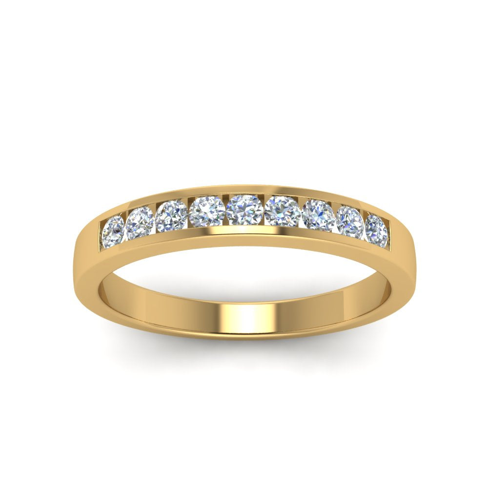Channel 9 Stone Mens Wedding Ring