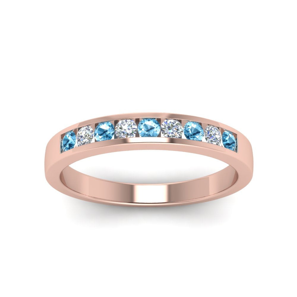 Channel 9 Stone Mens Wedding Ring