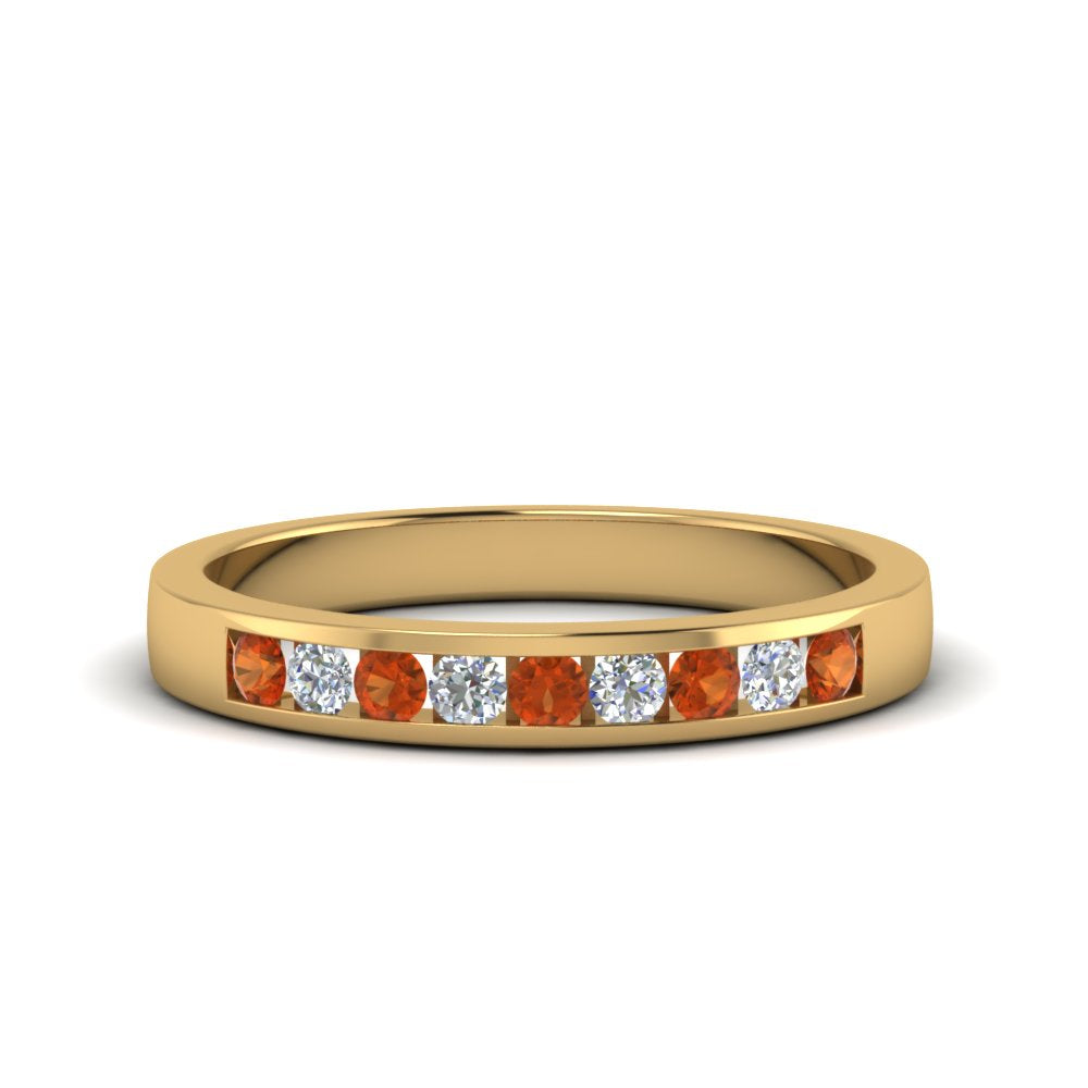 Channel 9 Stone Mens Wedding Ring