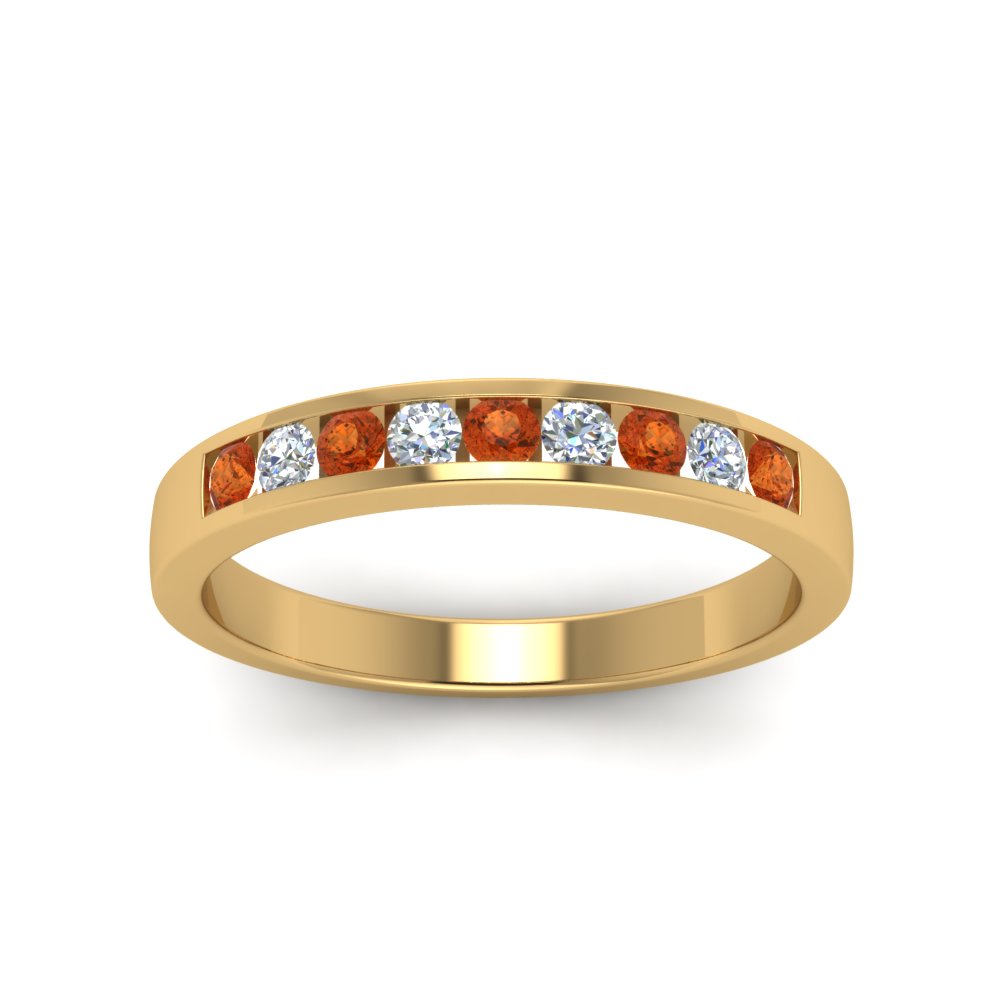 Channel 9 Stone Mens Wedding Ring