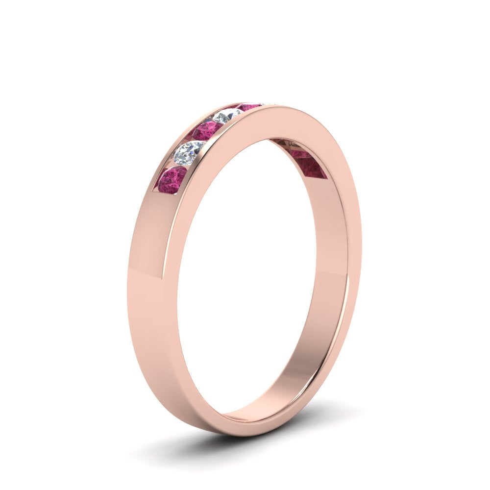 Channel 9 Stone Mens Wedding Ring