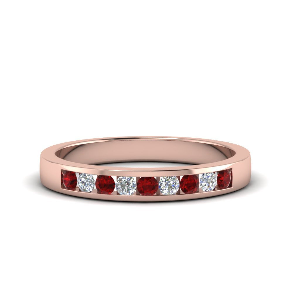 Channel 9 Stone Mens Wedding Ring