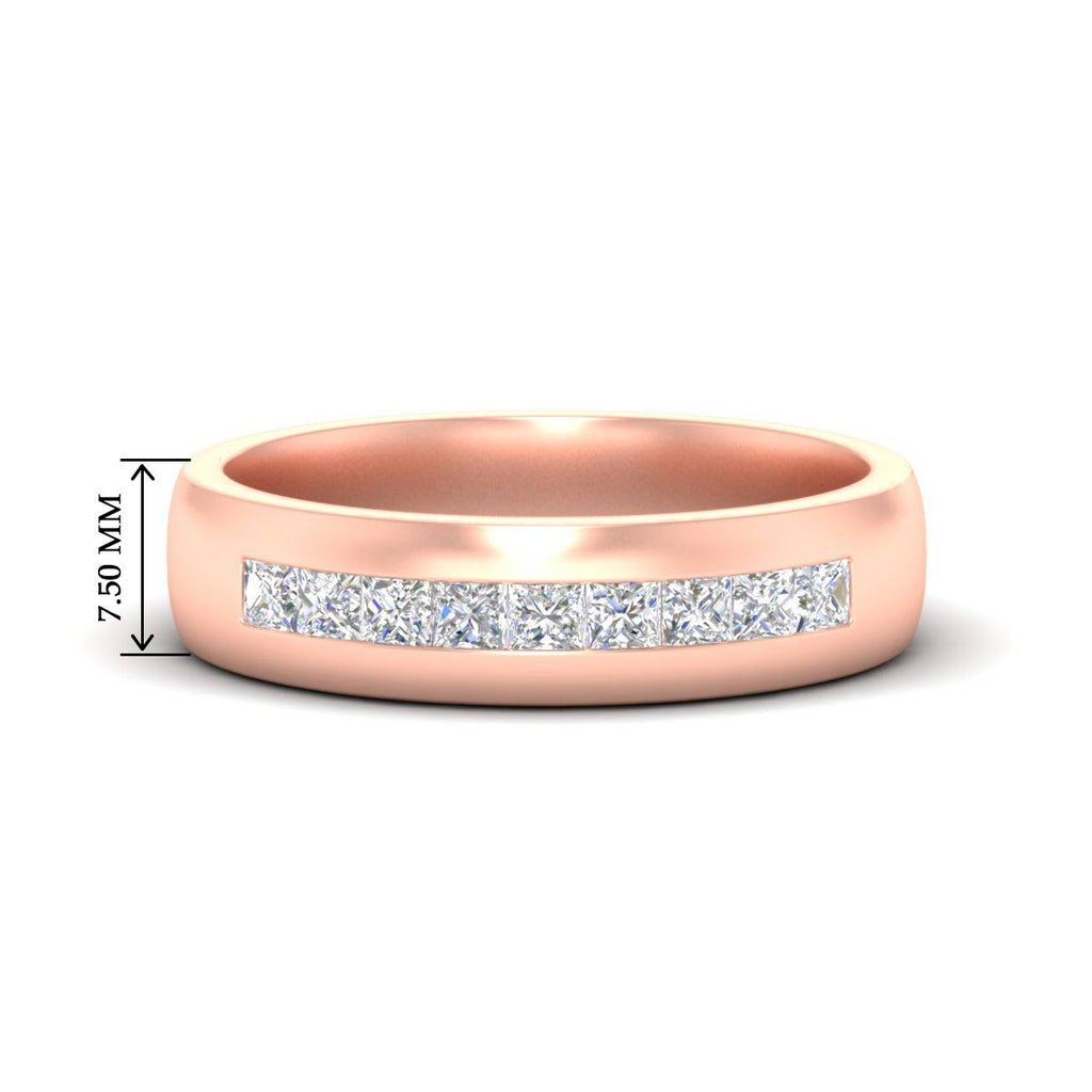 Mens Channel Set Square Wedding Ring