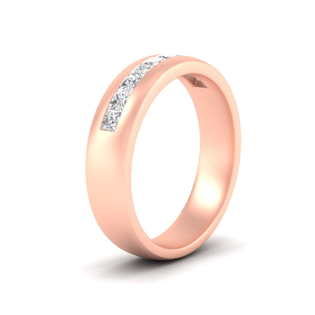 Mens Channel Set Square Wedding Ring