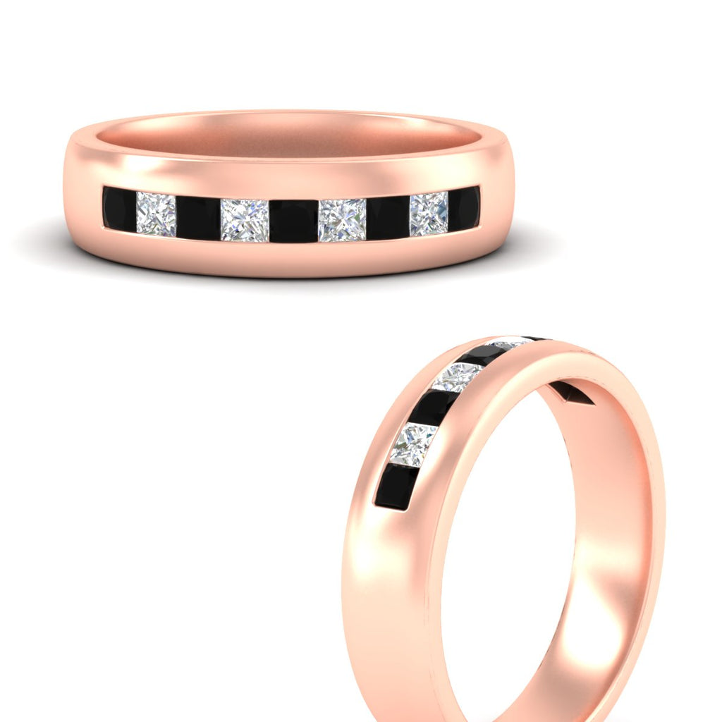 Mens Channel Set Square Wedding Ring