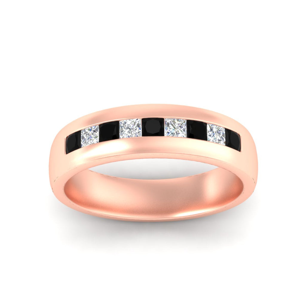 Mens Channel Set Square Wedding Ring