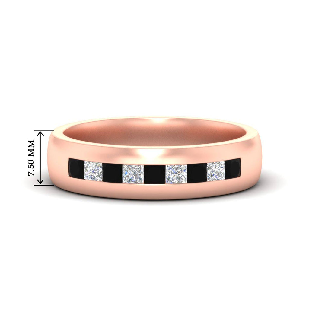 Mens Channel Set Square Wedding Ring