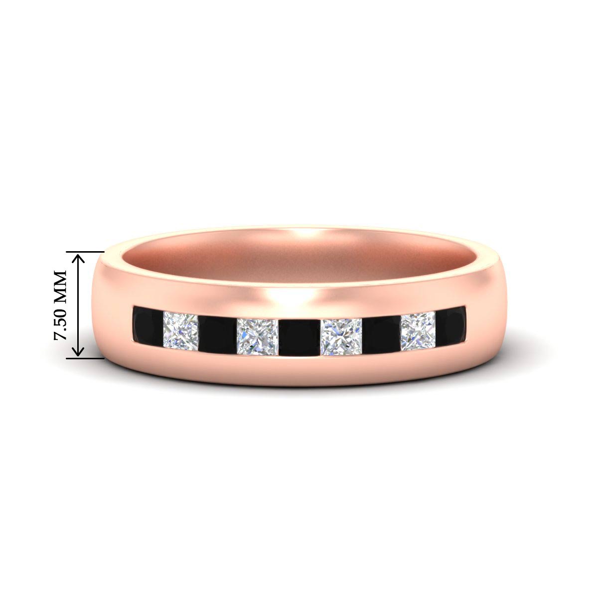 Mens Channel Set Square Wedding Ring