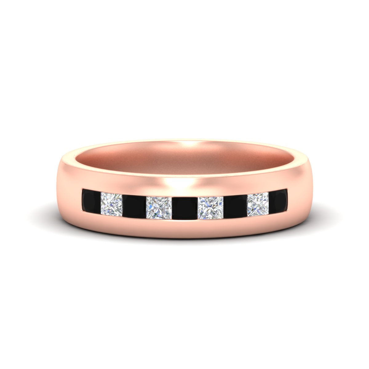 Mens Channel Set Square Wedding Ring