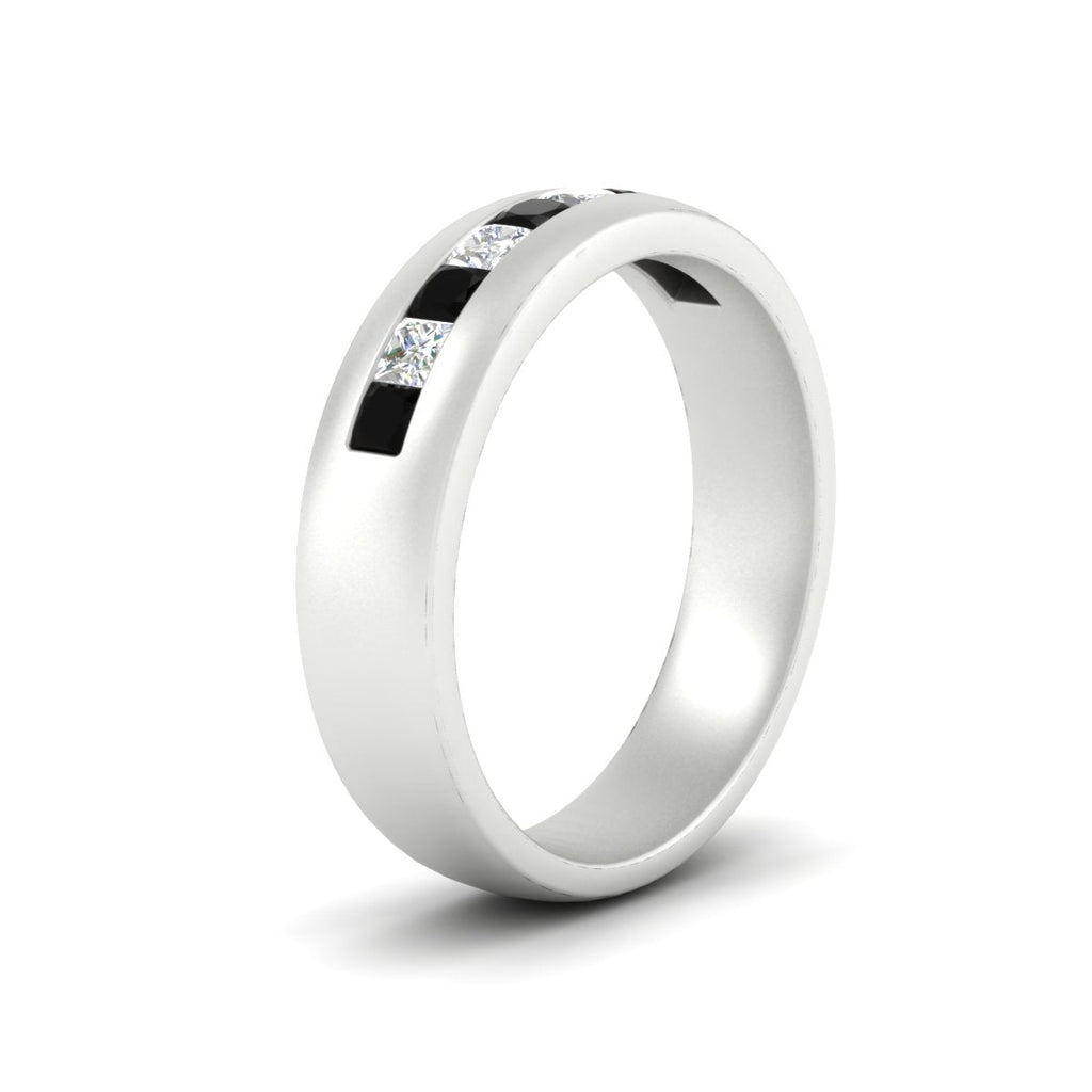 Mens Channel Set Square Wedding Ring