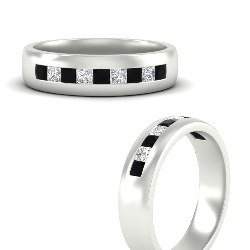 Mens Channel Set Square Wedding Ring