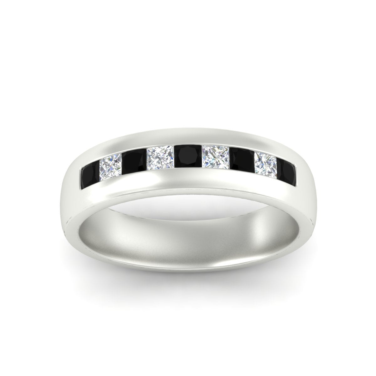 Mens Channel Set Square Wedding Ring