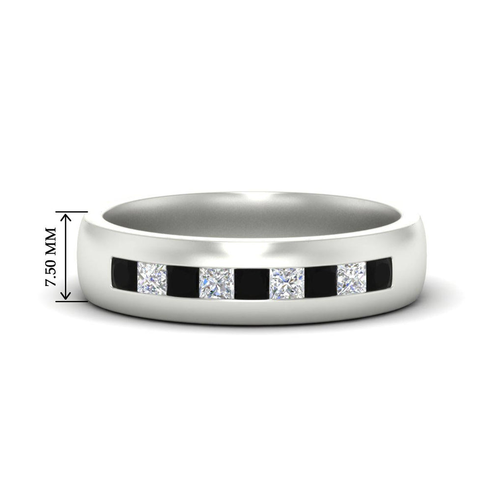 Mens Channel Set Square Wedding Ring
