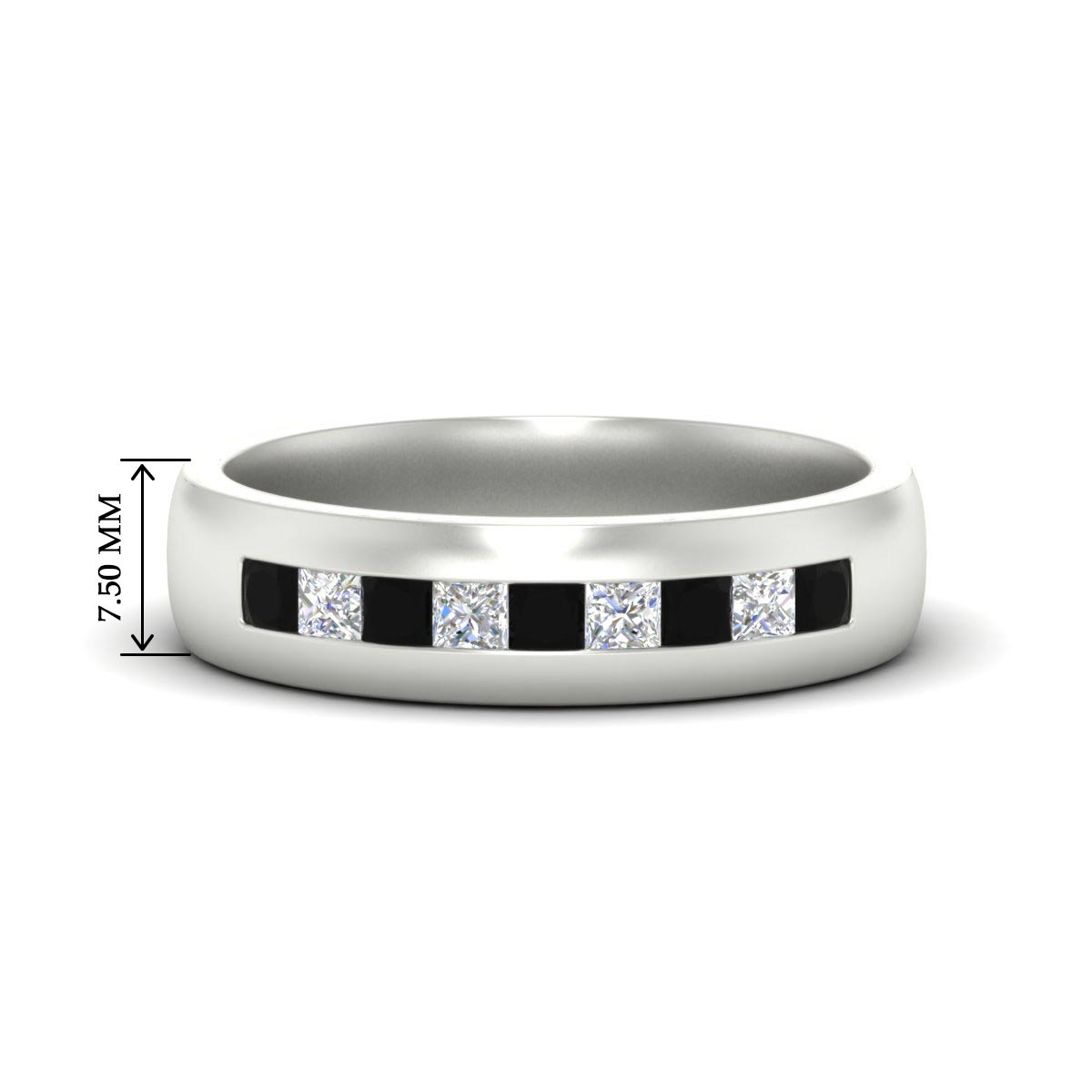 Mens Channel Set Square Wedding Ring